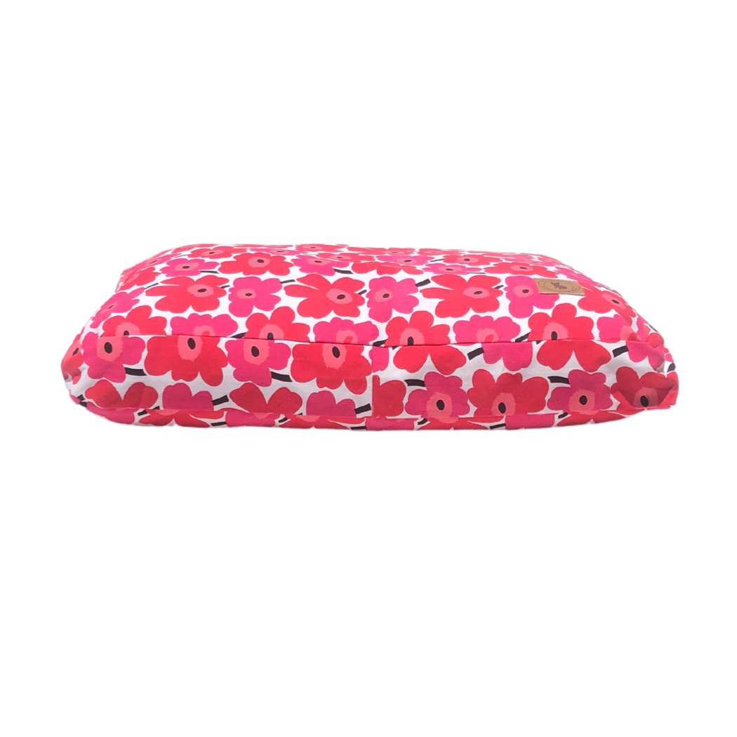 Marimekko Pet Cushion - Pink with white background