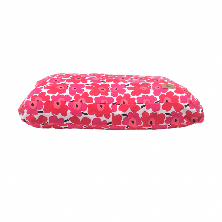 Marimekko Pet Cushion - Pink with white background
